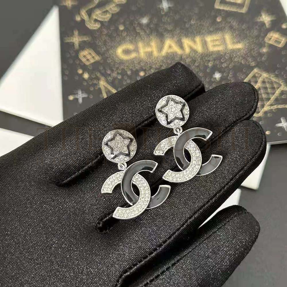Ch**el Women Pendant Earrings in Metal and Strass Master Quality