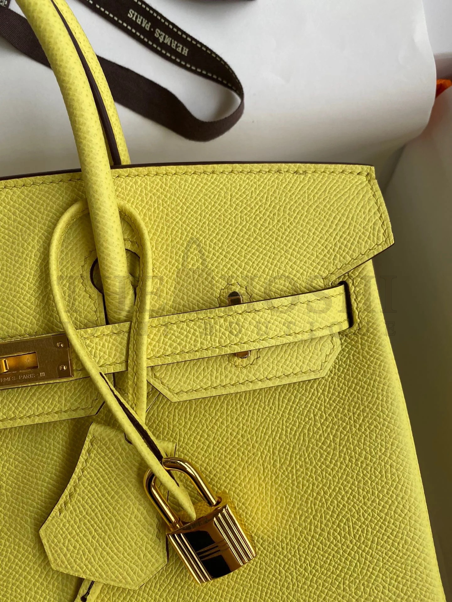 H**me5 Birkin 25 Retourne Handmade Bag In Lime Epsom Calfskin Master Quality