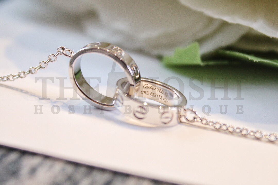 Ca*t1er Double Ring Necklace, LOVE NECKLACE Master Quality