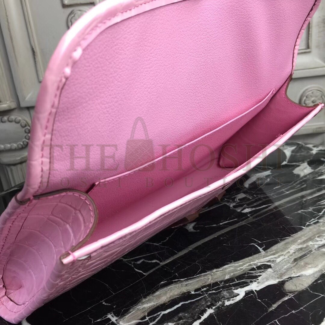 H**me5 Jige Elan 29 Clutch In Pink Crocodile Leather Master Quality