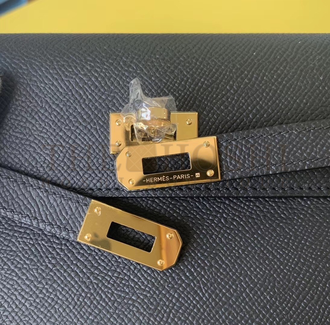 H**me5 Kelly Classique To Go Wallet In Black Epsom Calfskin Master Quality