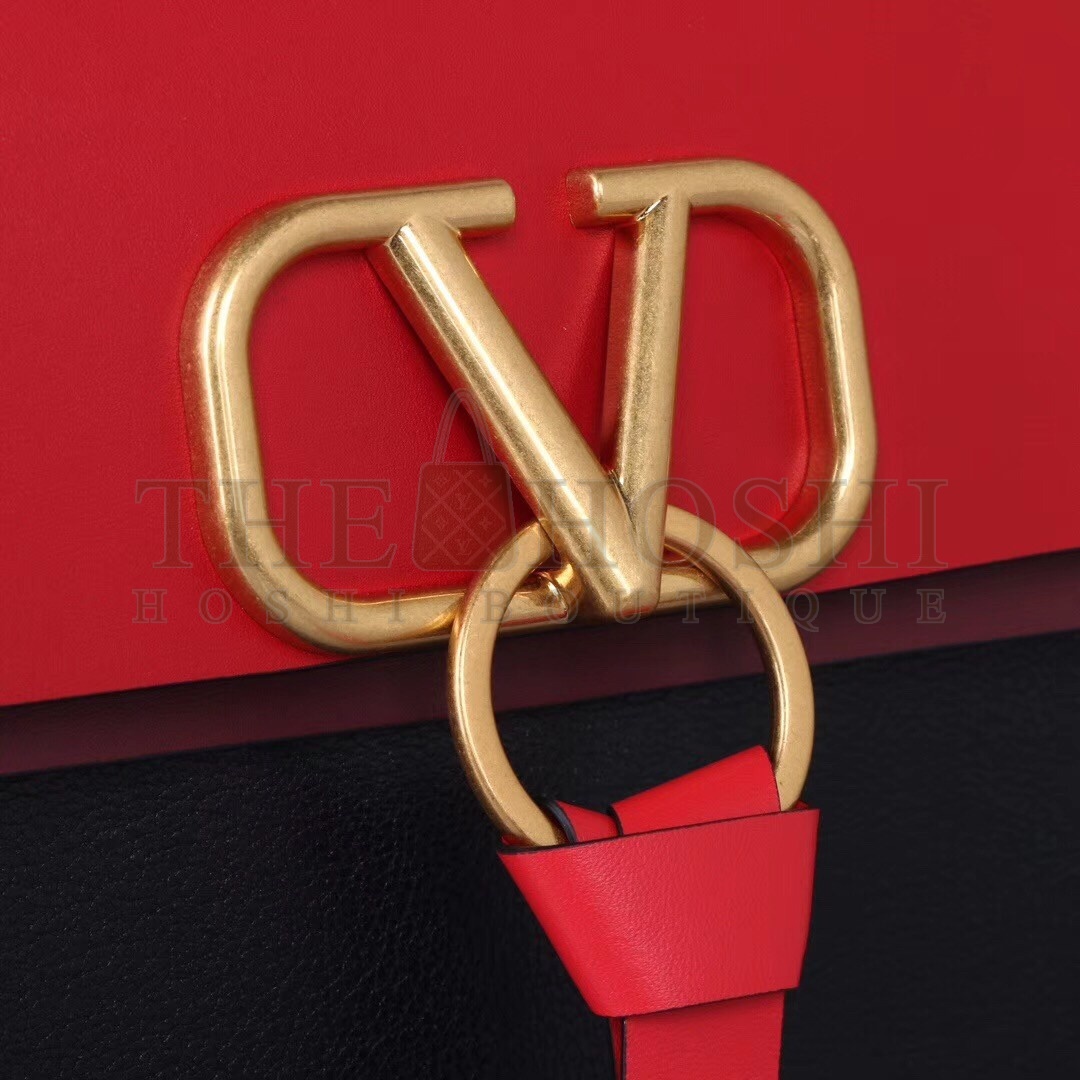Va1e*ntin0 Garavani Red/Black Medium VRing Shoulder Bag Master Quality