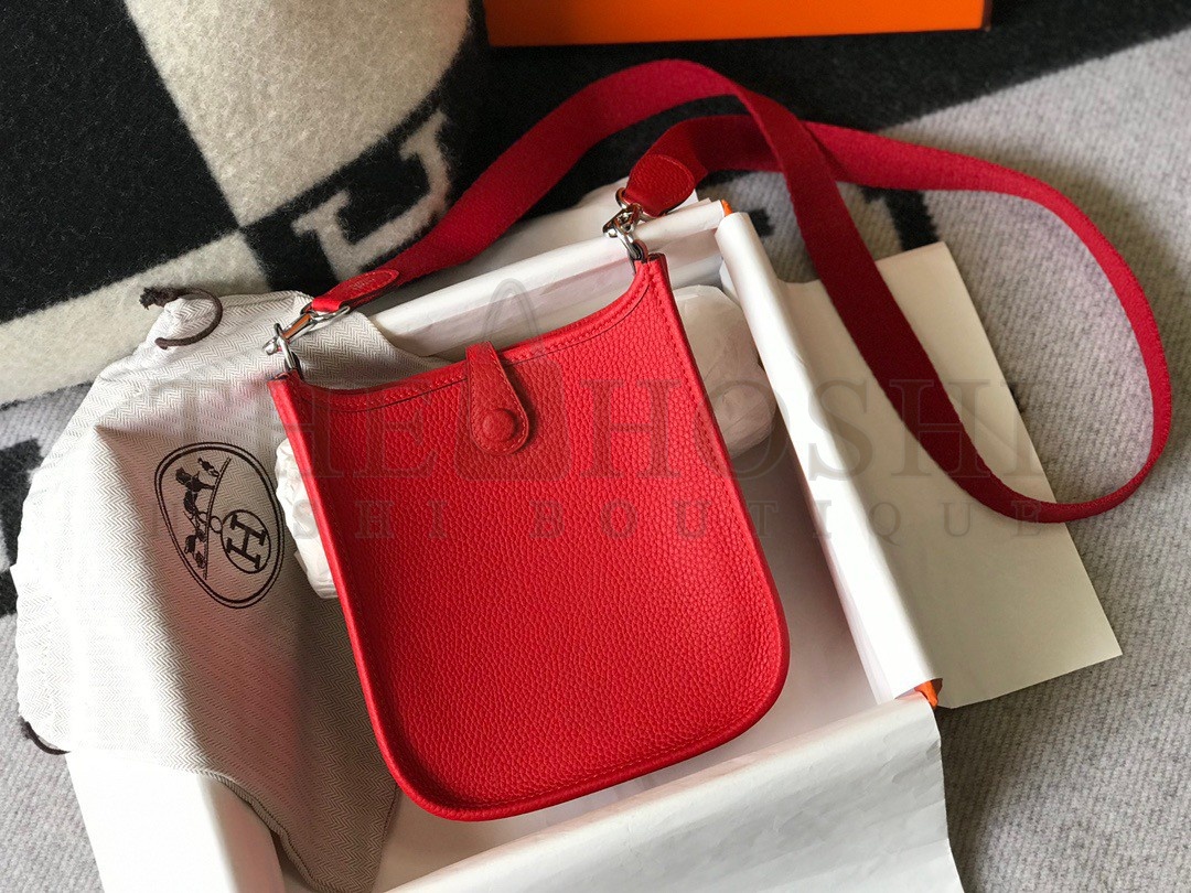 H**me5 Evelyne III Mini Bag In Red Clemence Leather Master Quality