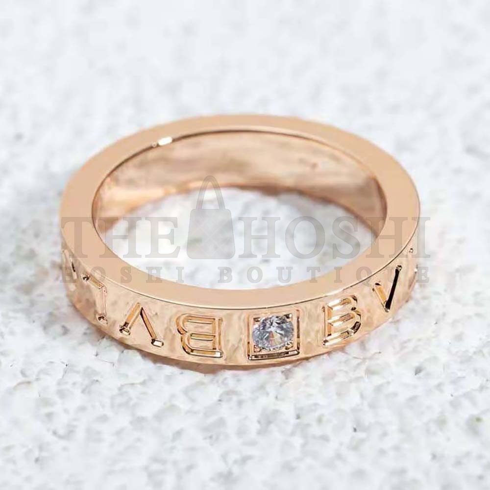 Bv1g*ai Women Bv1g*ai Bv1g*ai Ring 18 KT Rose Gold Ring with D1am0nd Master Quality