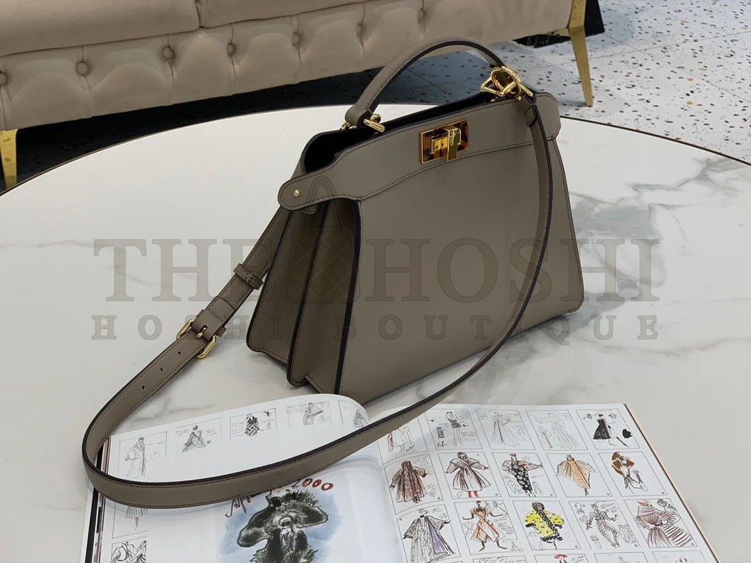 F**di Peekaboo ISeeU Small Bag In Grey Calfskin Master Quality