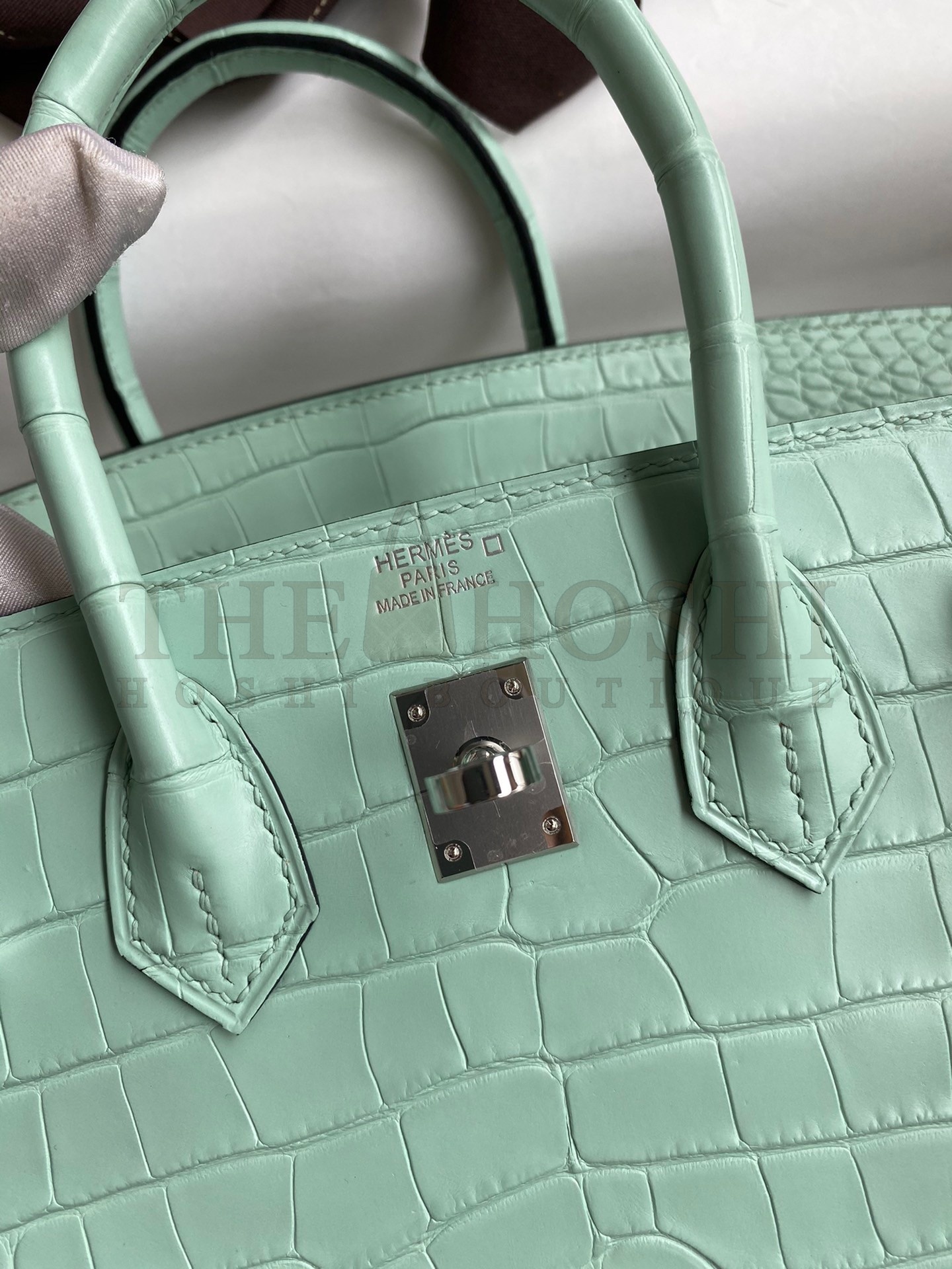 H**me5 Birkin 25 Retourne Handmade Bag In Vert D