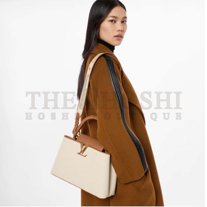 L0vis Vvtt0n LV Women Capucines MM Handbag Caramel Brown Taurillon Leather Canvas Master Quality
