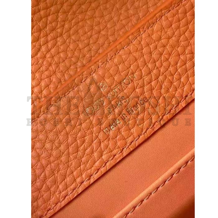 L0vis Vvtt0n LV Women Capucines Mini Handbag Ocre Orange Taurillon Cowhide Leather Master Quality
