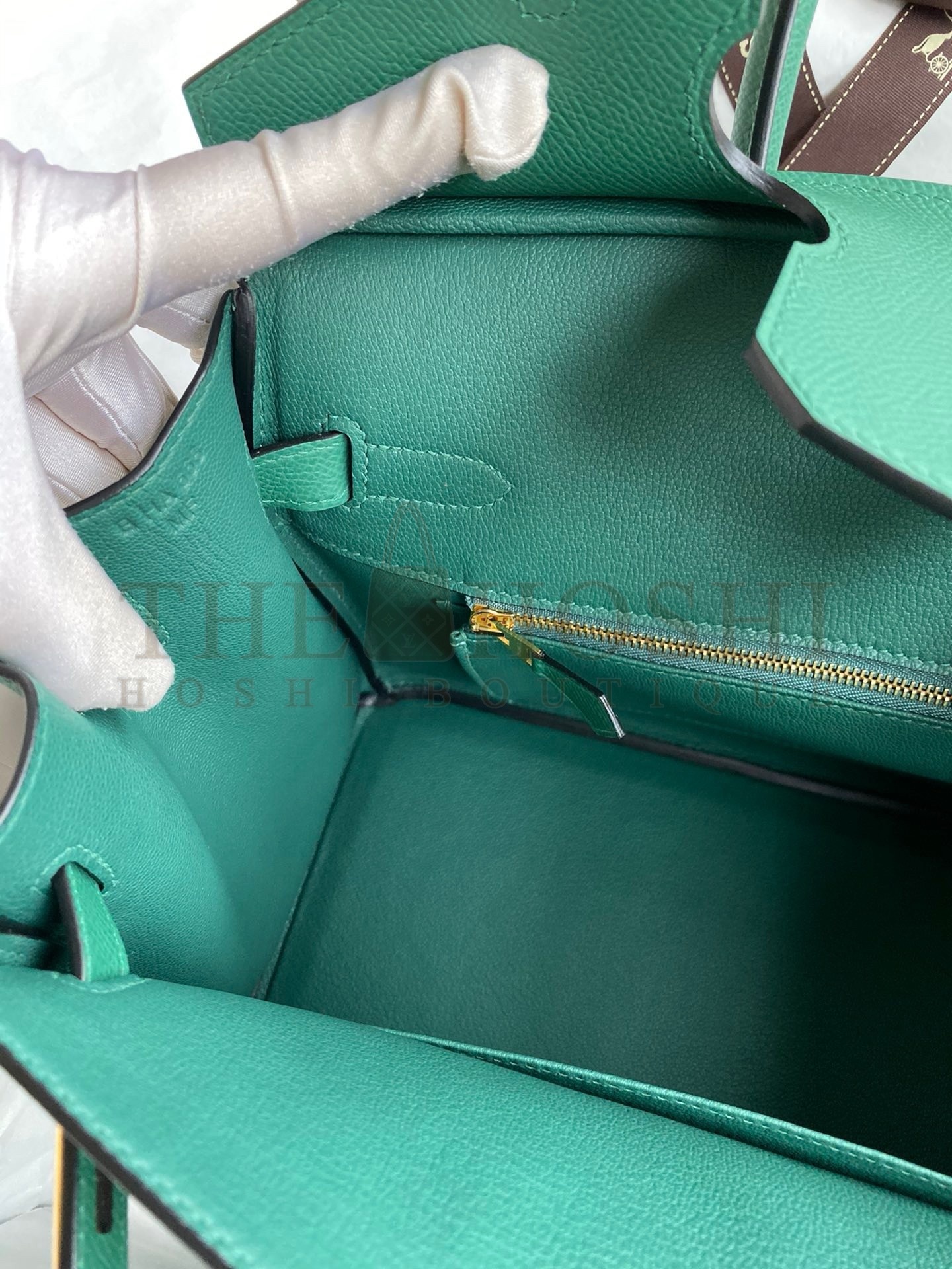 H**me5 Birkin 30 Retourne Handmade Bag In Malachite Epsom Calfskin Master Quality