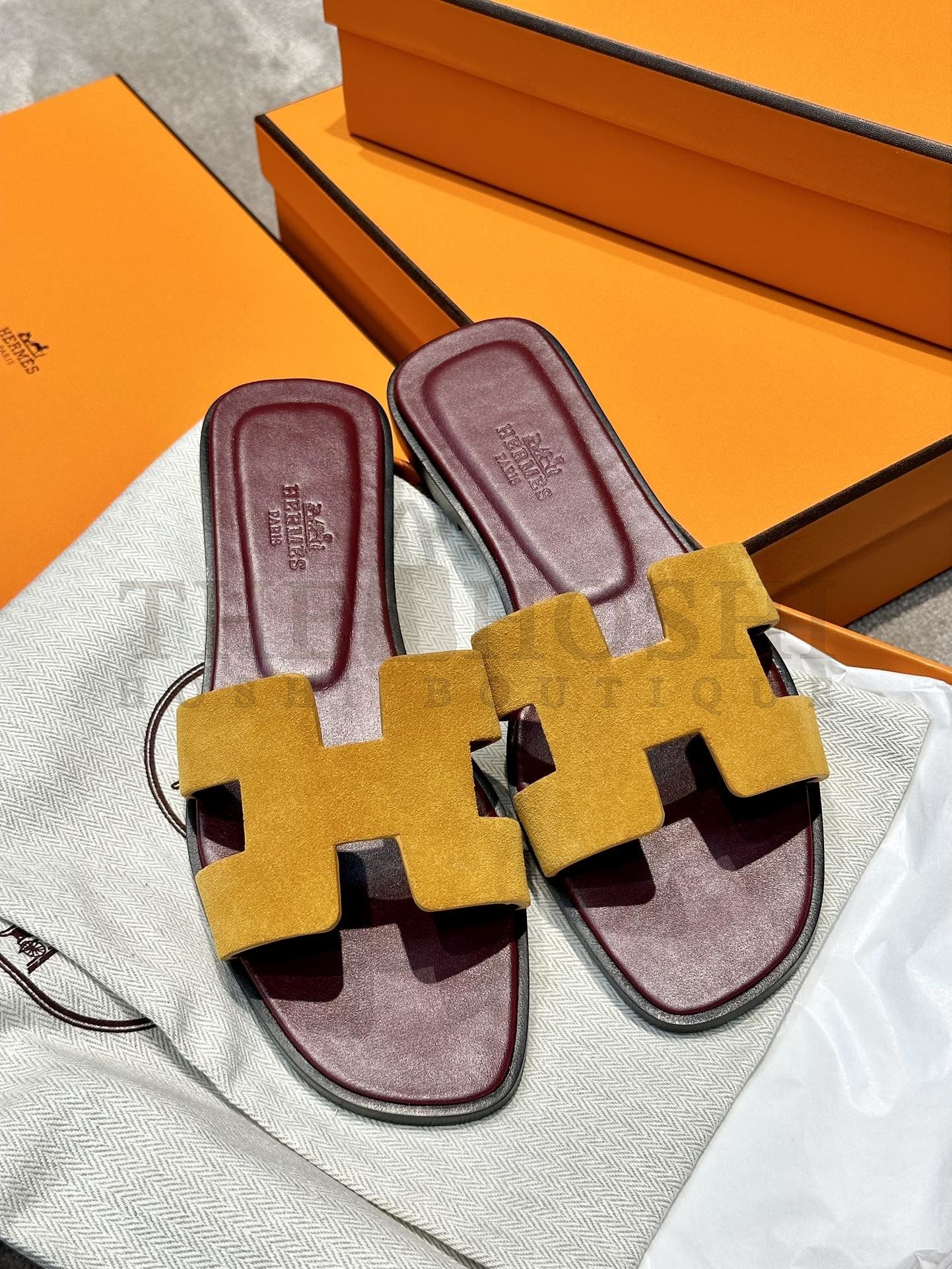 H**me5 Oran Sandal Slippers Real Leather denim Master Quality