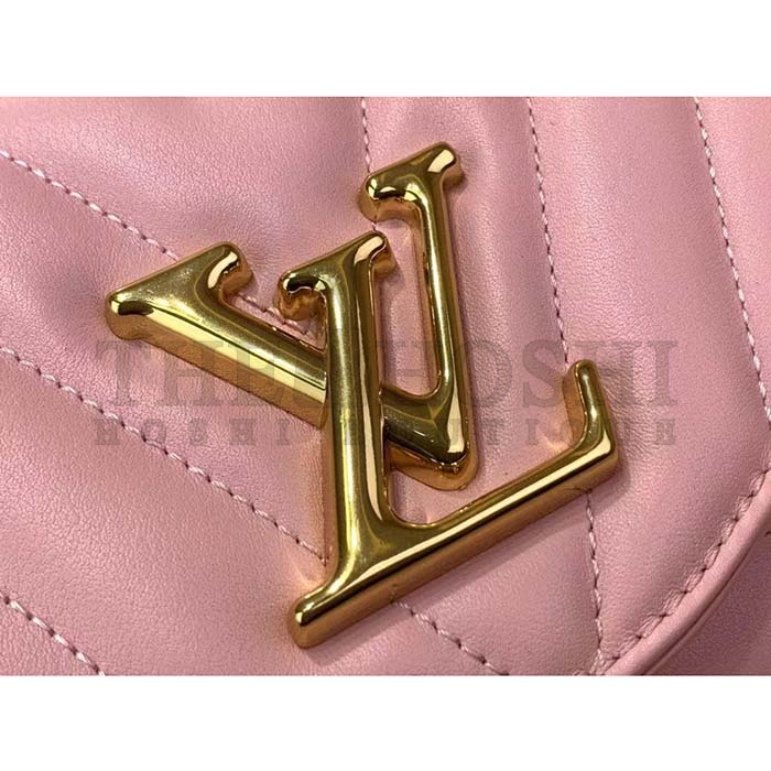 L0vis Vvtt0n LV Women New Wave Chain Bag MM Handbag Pink Smooth Cowhide Master Quality