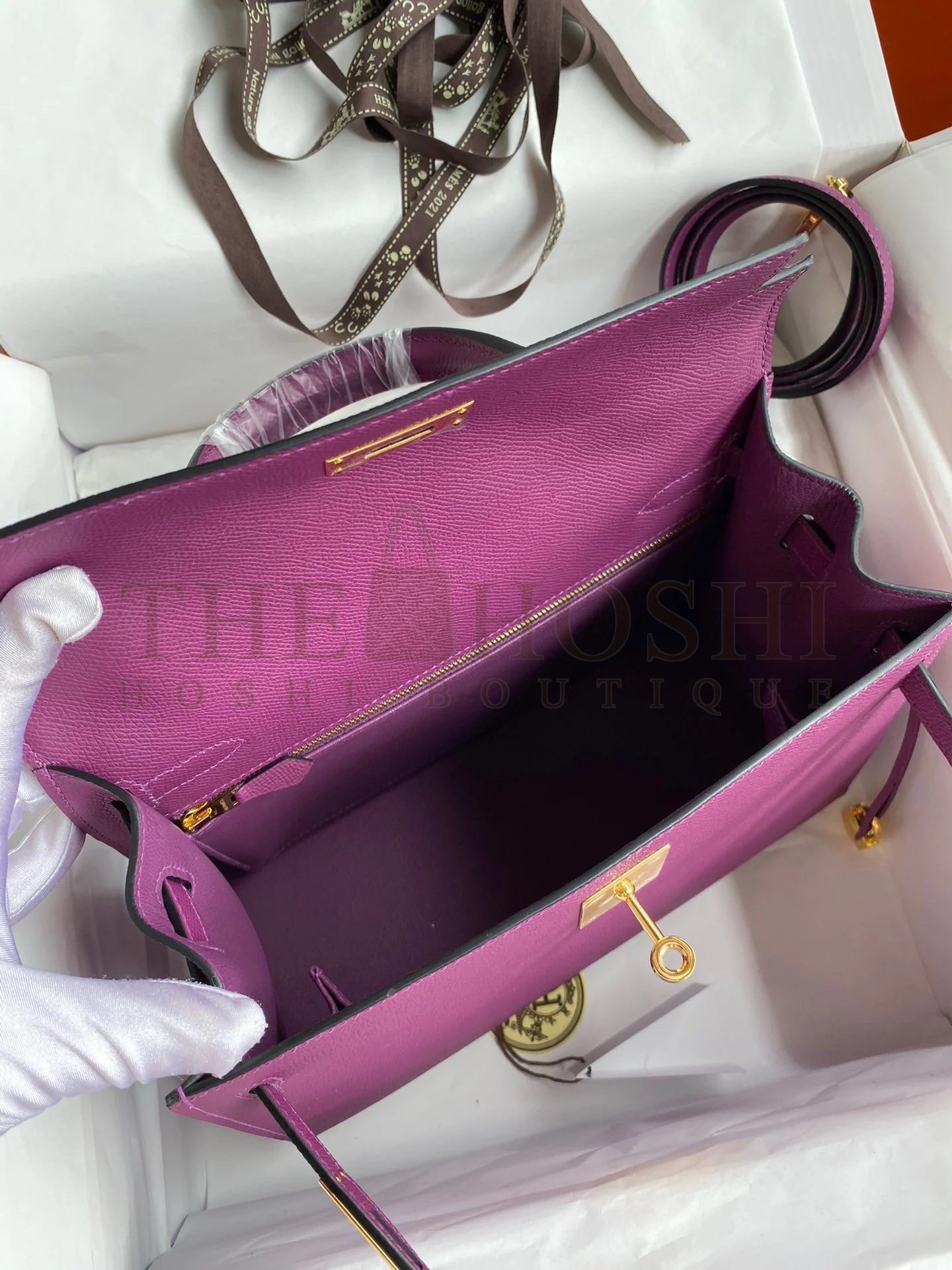 H**me5 Kelly Sellier 32 Handmade Bag in Anemone Epsom Calfskin Master Quality