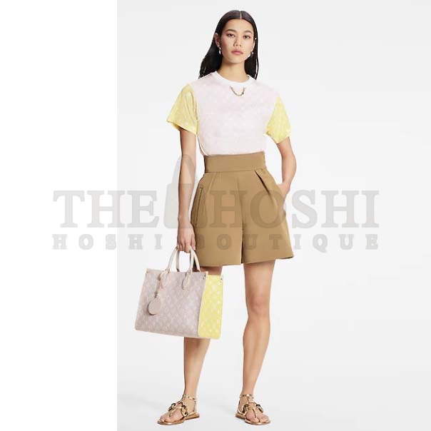 L0vis Vvtt0n LV Women OnTheGo MM Tote Bag Pink Printed Embossed Grained Cowhide Master Quality