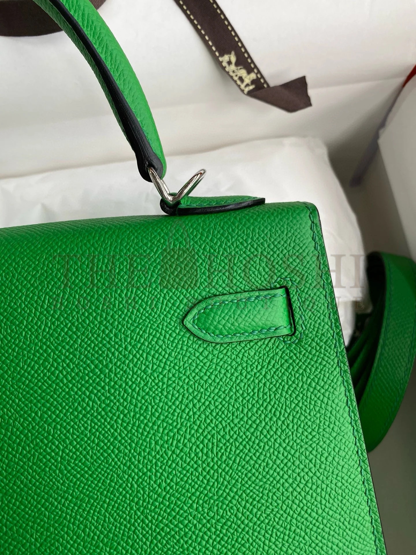 H**me5 Kelly Sellier 28 Handmade Bag In Bamboo Epsom Calfskin Master Quality