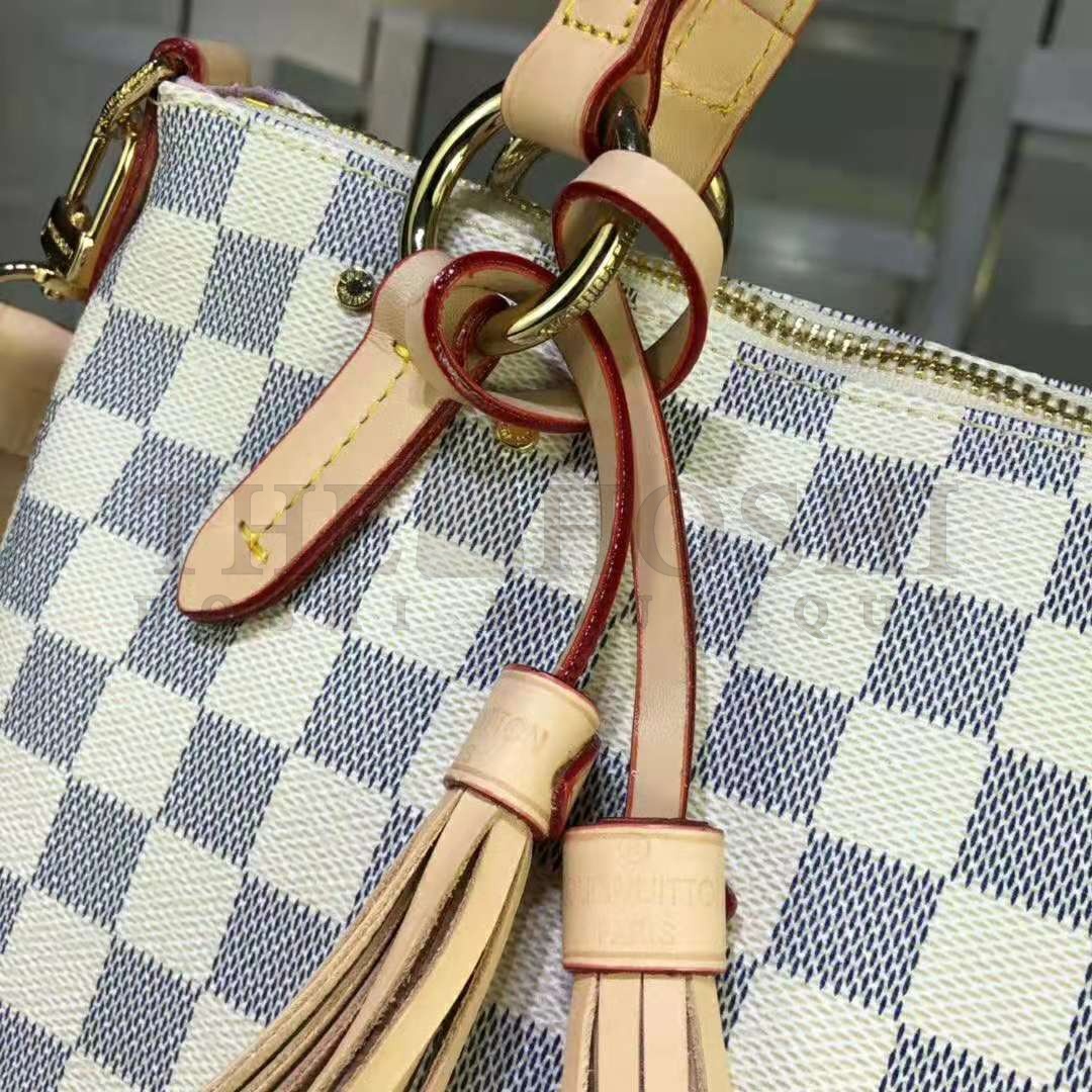 L0vis Vvtt0n LV Women Lymington Zipped Tote in Damier Azur Coated Canvas Master Quality