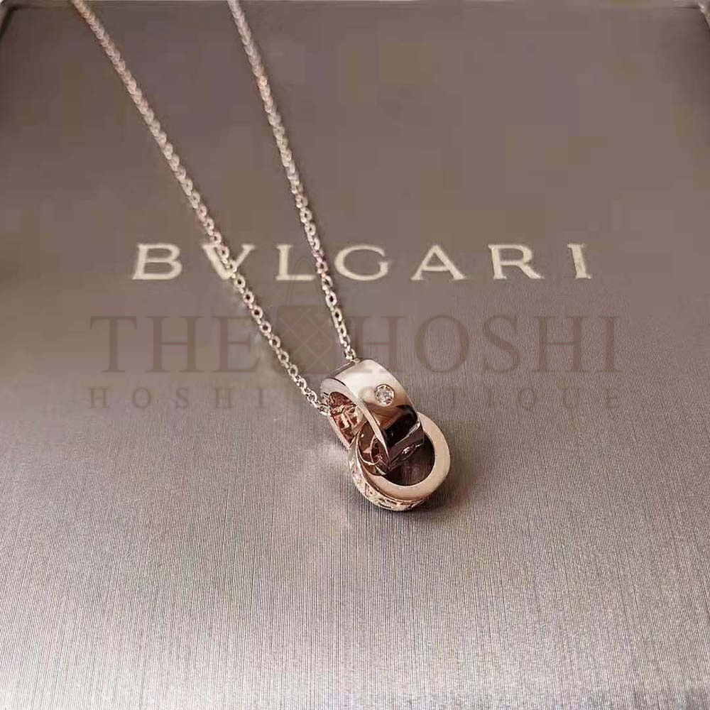 Bv1g*ai Women Necklace with 18 KT Rose Gold Chain Master Quality