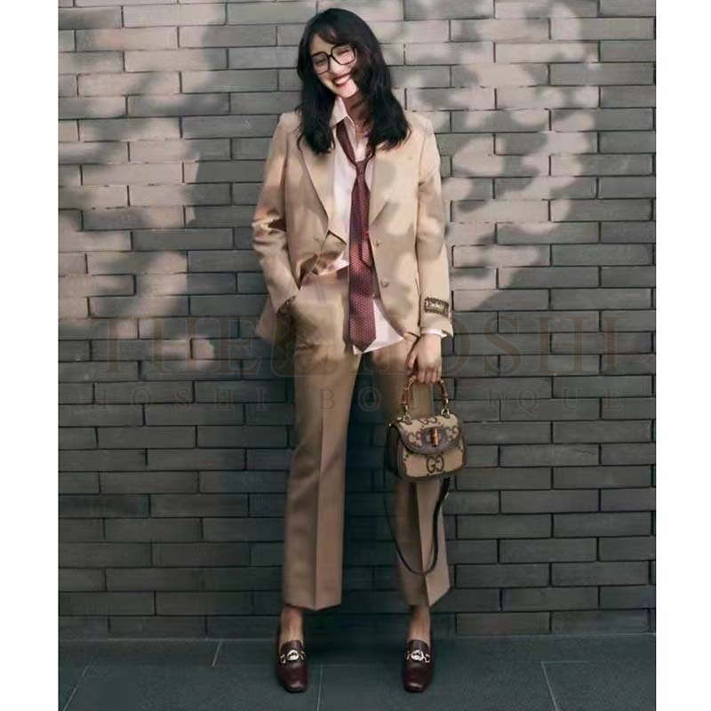 Gvc*1 Women Bamboo 1947 Jumbo GG Mini Bag Brown Camel Ebony Canvas Master Quality