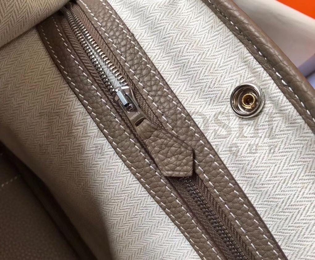 H**me5 Garden Party 30 Bag In Taupe Clemence Leather Master Quality
