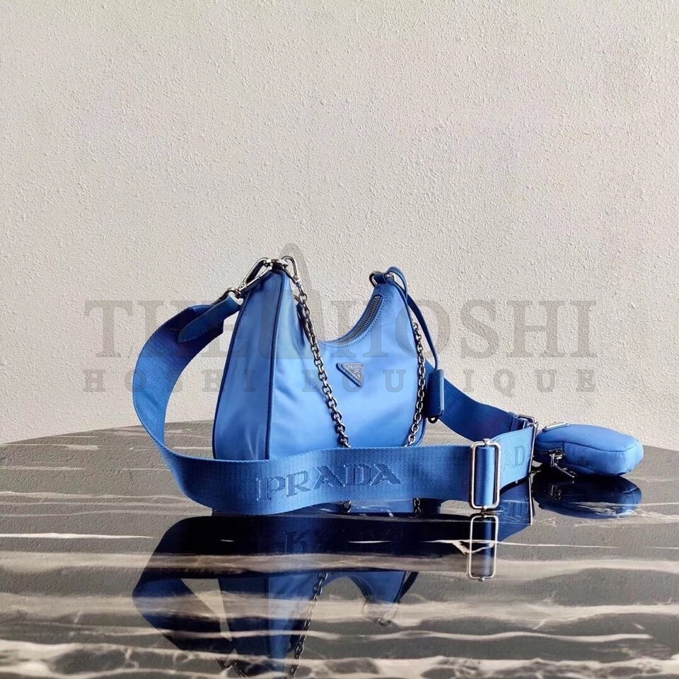 Pra*a Periwinkle Blue Nylon Re-Edition 2005 Shoulder Bag Master Quality