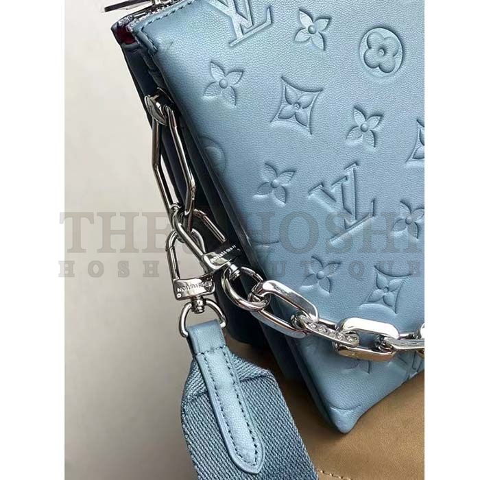 L0vis Vvtt0n LV Women Coussin PM Handbag Ice Blue Lambskin Cowhide Leather Master Quality