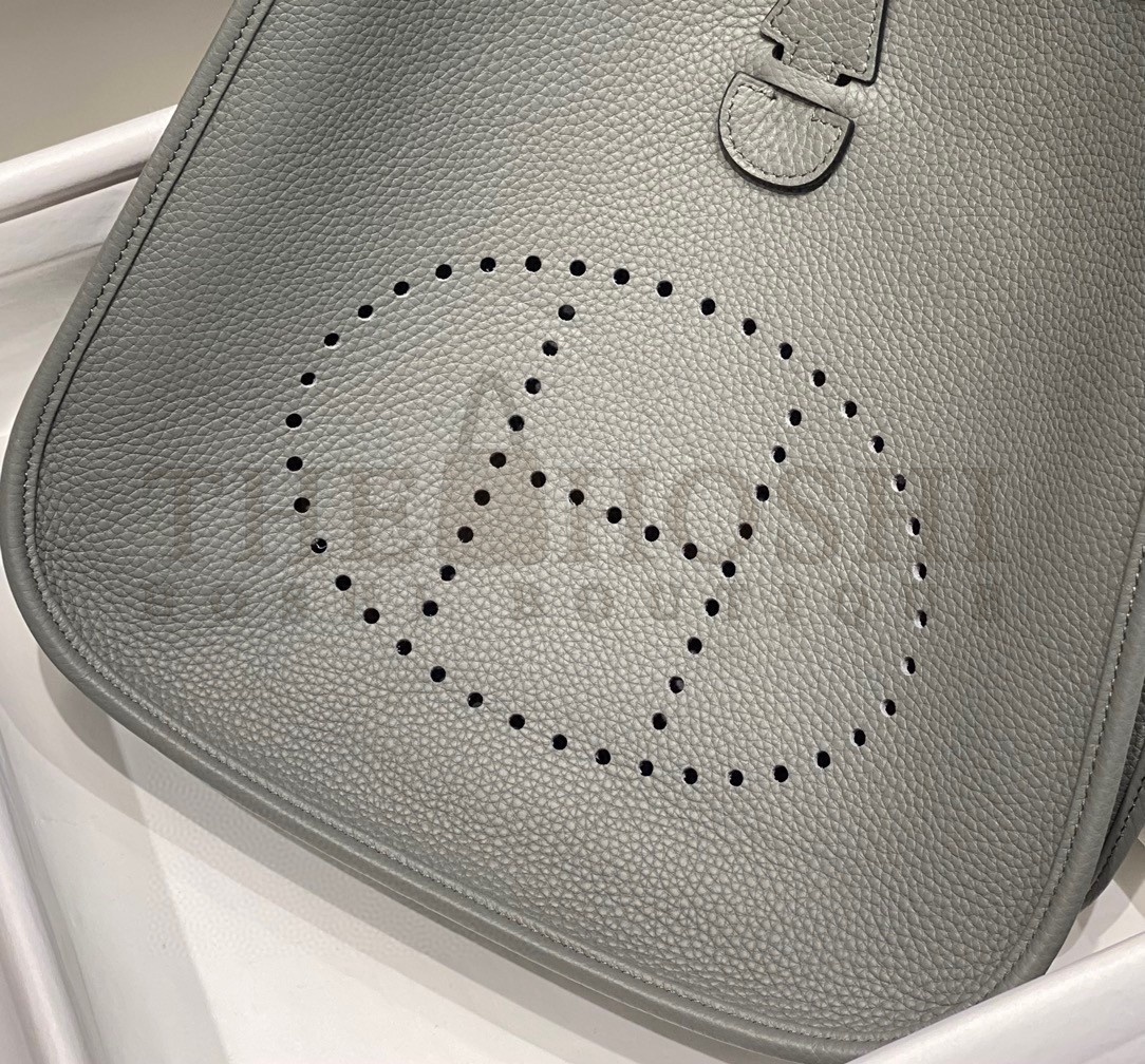 H**me5 Evelyne III 29 Bag in Gris Meyer Clemence Leather Master Quality