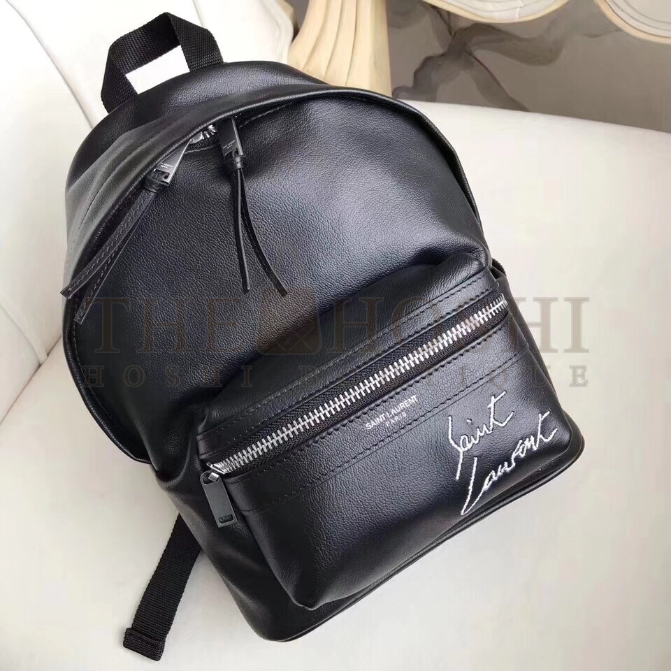 Sa1nt Lau*nt Black Mini Toy City Embroidered Backpack Master Quality