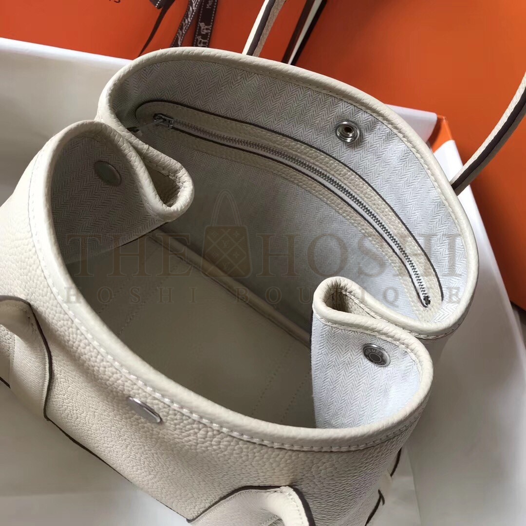 H**me5 Garden Party 30 Bag In White Clemence Leather Master Quality