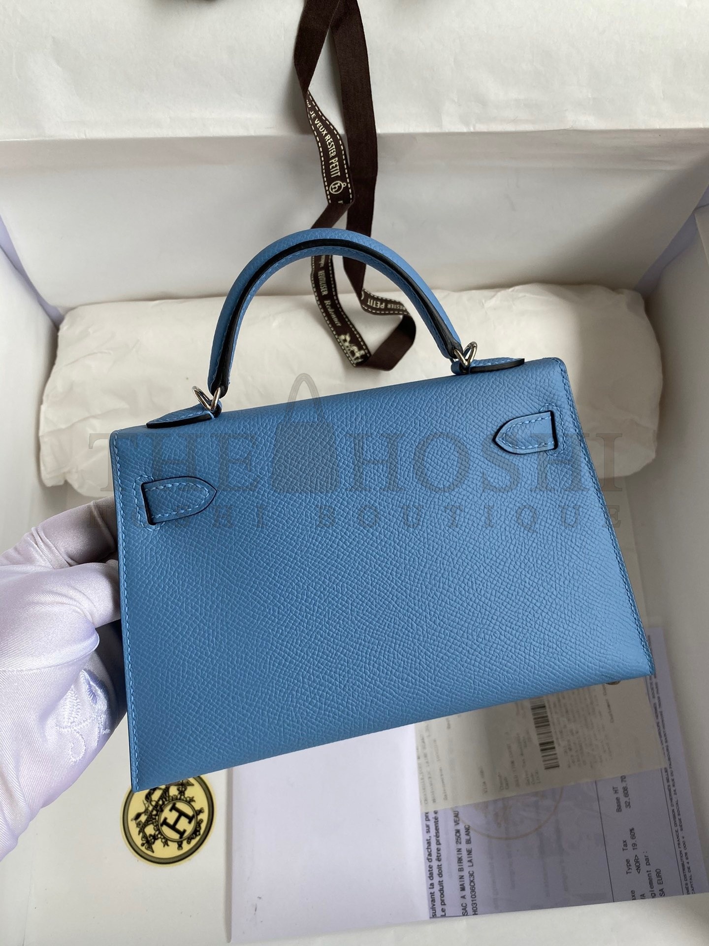H**me5 Kelly Mini II Sellier Handmade Bag In Blue Paradise Epsom Calfskin Master Quality