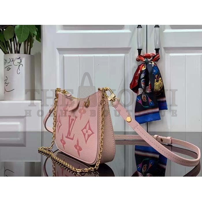 L0vis Vvtt0n LV Women Easy Pouch Pink Monogram Empreinte Embossed S*pple Grained Cowhide Master Quality