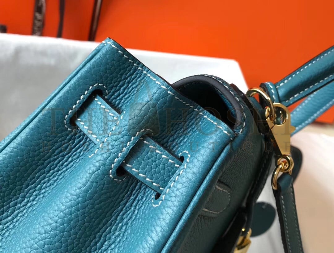 H**me5 Kelly 32cm Retourne Bag in Blue Jean Clemence Leather GHW Master Quality