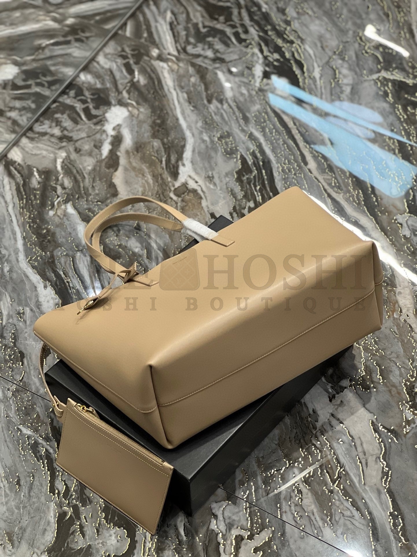 Sa1nt Lau*nt Shopping Tote Bag in Beige Leather Master Quality