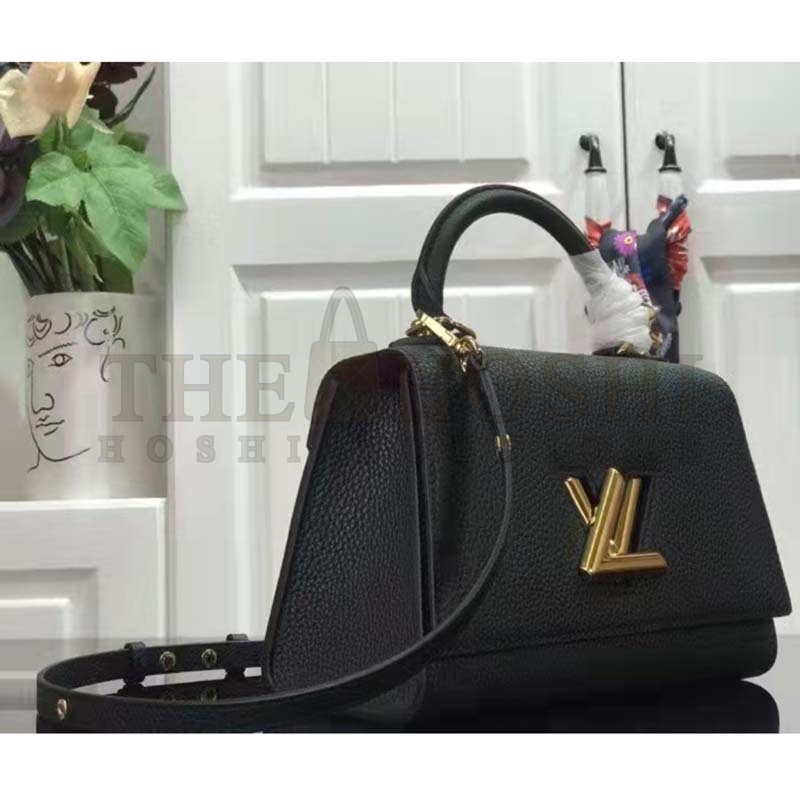 L0vis Vvtt0n LV Women Twist One Handle BB Handbag Black Taurillon Cowhide Master Quality