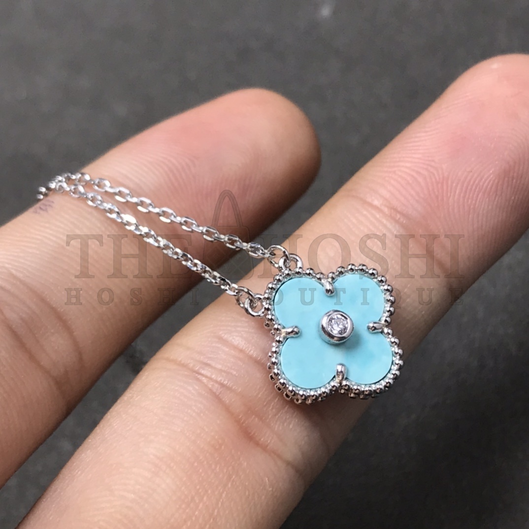 V*n Cl**f & Arpels Light Blue Clover,Vintage Alhambra bracelet, 5 motifs Master Quality