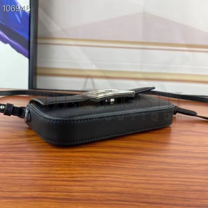 F**di Women FF Baguette Phone Pouch Black Silk Pouch Master Quality