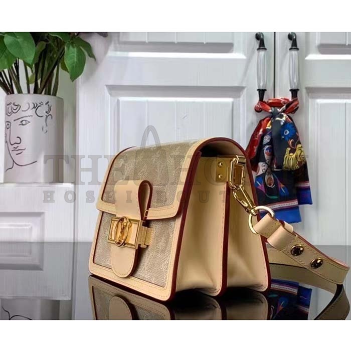 L0vis Vvtt0n LV Women Mini Dauphine Handbag Beige Monoglam Coated Canvas Master Quality