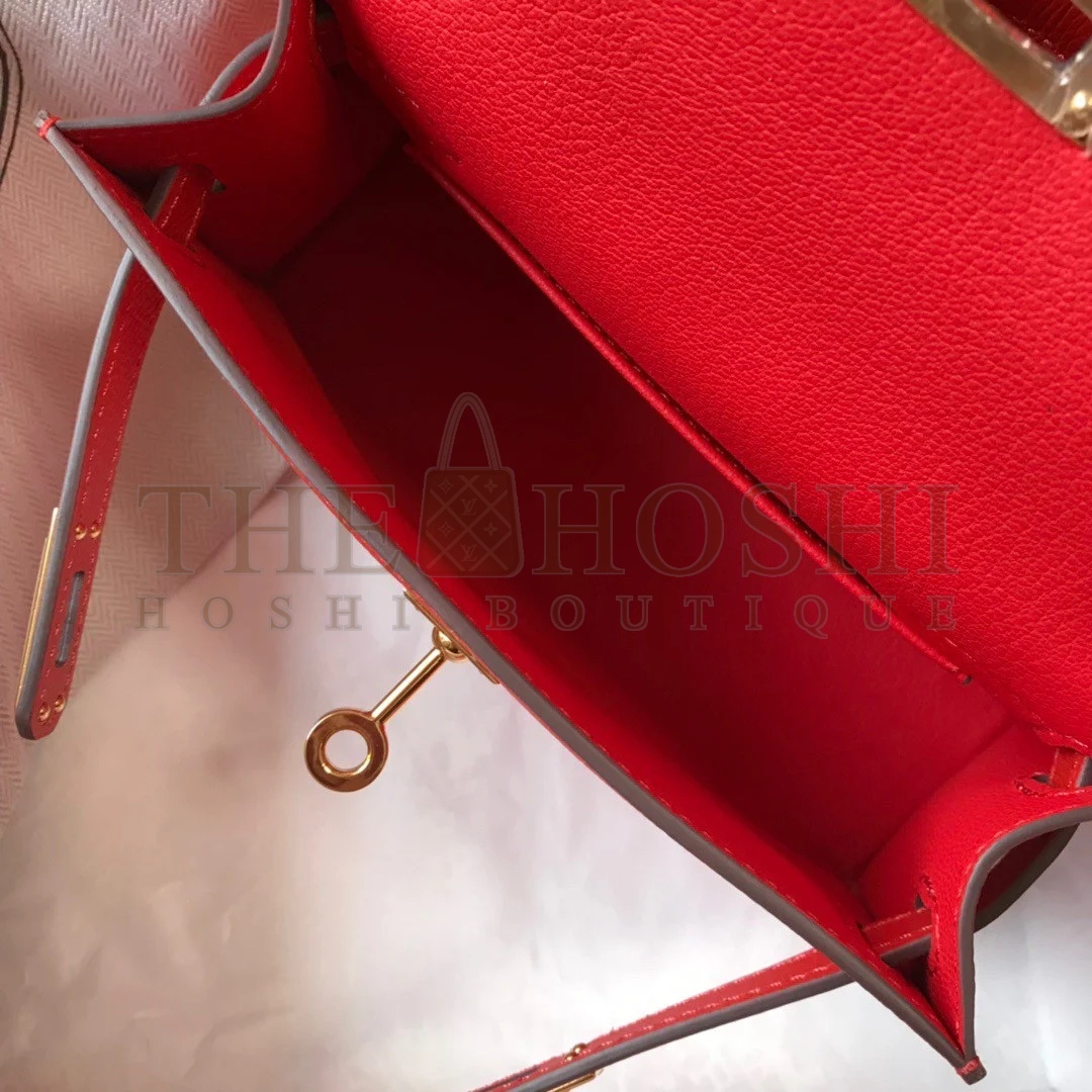 H**me5 Kelly Mini II Sellier Bag In Red Epsom Leather Master Quality
