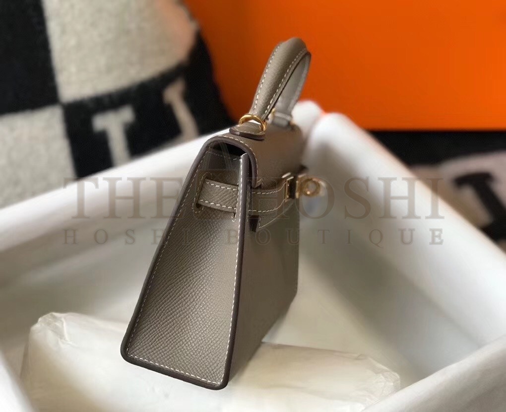 H**me5 Kelly Mini II Bag In Gris Asphalt Epsom Leather Master Quality
