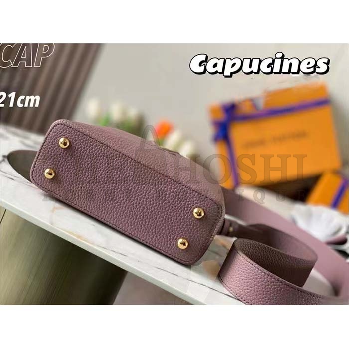 L0vis Vvtt0n LV Women Capucines Mini Handbag Taupe Taurillon Python Leather Master Quality