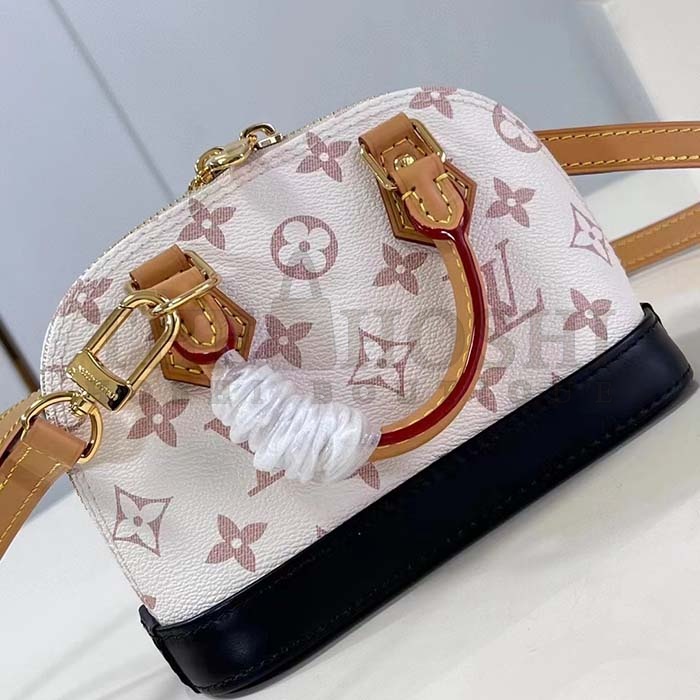 L0vis Vvtt0n LV Women Nano Alma Handbag Monogram Dune Coated Canvas Cowhide-Leather M46895 Master Quality