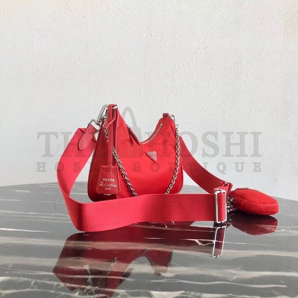 Pra*a Red Nylon Re-Edition 2005 Shoulder Bag Master Quality