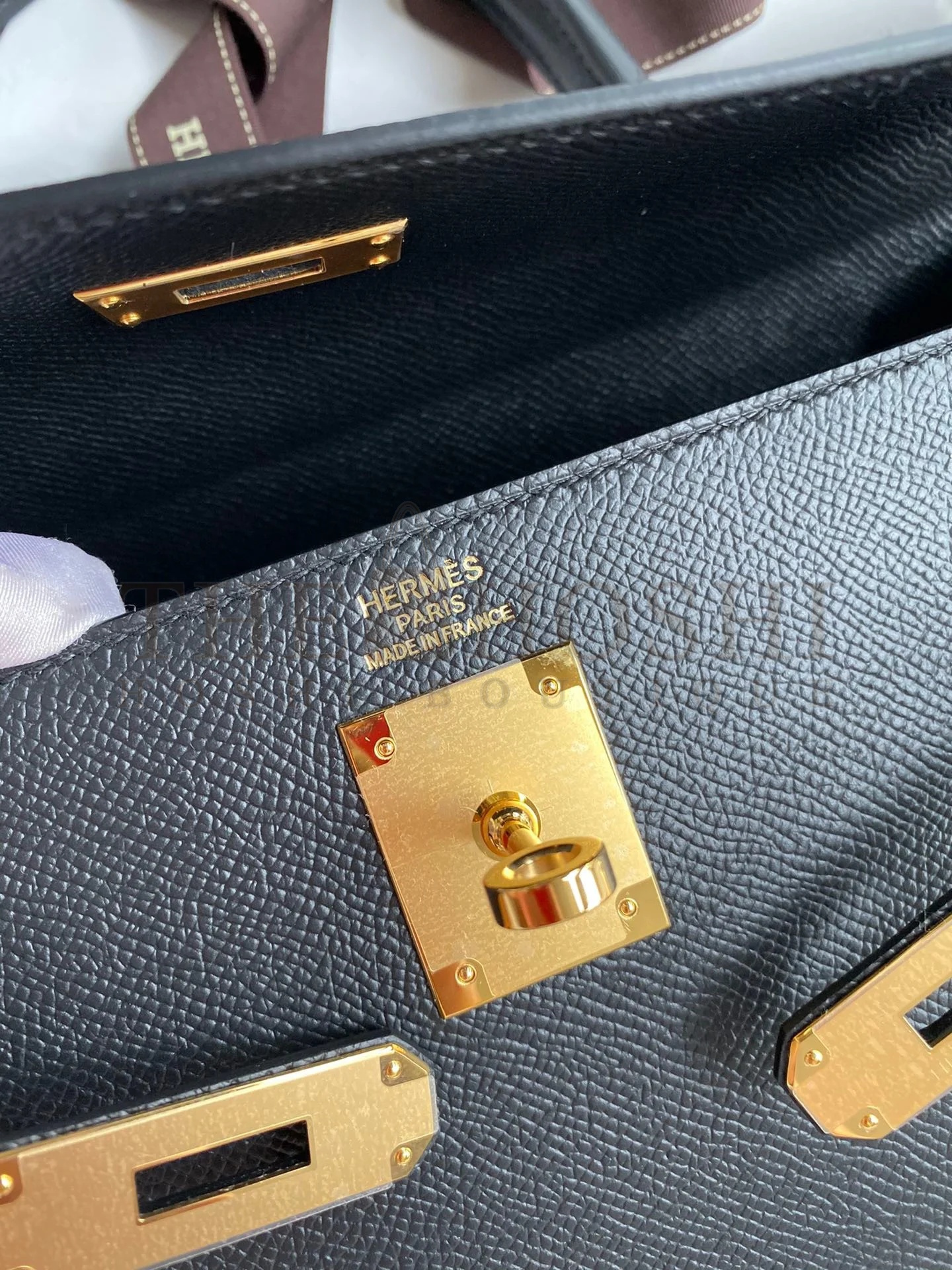 H**me5 Kelly Sellier 32 Handmade Bag In Black Epsom Calfskin Master Quality