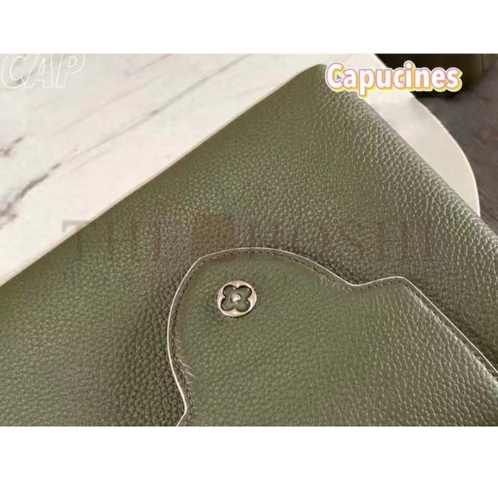 L0vis Vvtt0n LV Women Capucines BB Handbag Kaki Dark Green Taurillon Cowhide Leather Master Quality