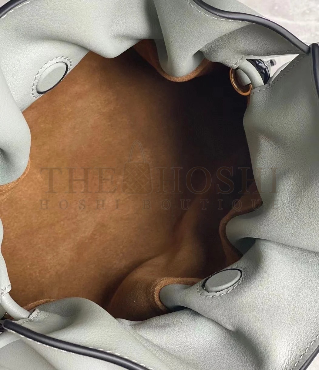 L0ew* Mini Flamenco Clutch Bag In Ash Grey Calfskin Master Quality