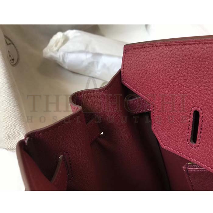 H**me5 Women Birkin 30 Bag in Epsom Leather with Gold Hardware-Maroon Master Quality