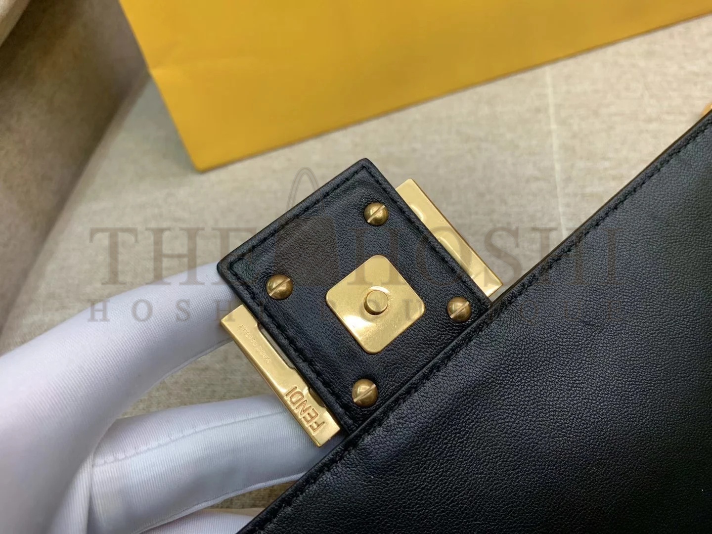 F**di Medium Baguette Bag In Black FF Nappa Leather Master Quality