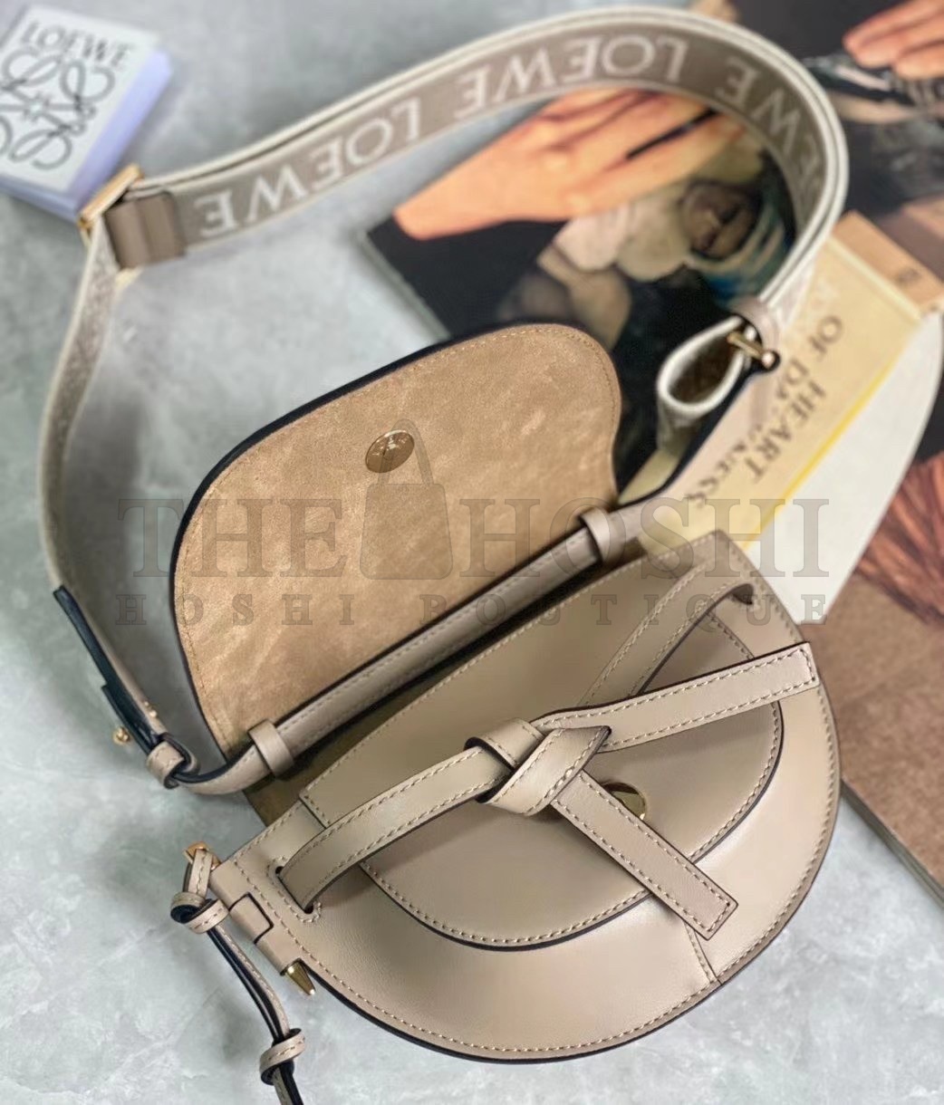 L0ew* Gate Dual Mini Bag In Sand Calfskin Master Quality