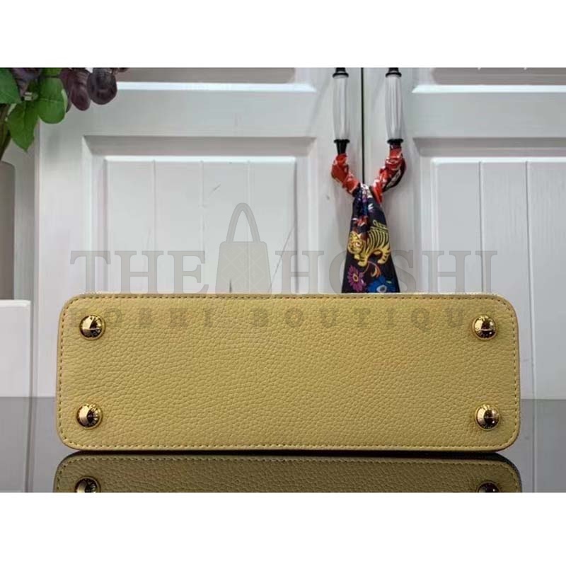 L0vis Vvtt0n LV Women Capucines BB Handbag Yellow Taurillon Leather Canvas Master Quality