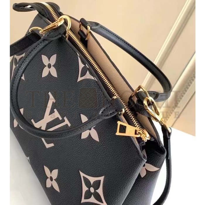 L0vis Vvtt0n LV Women Petit Palais Handbag Noir Beige Embossed Grained Cowhide Master Quality