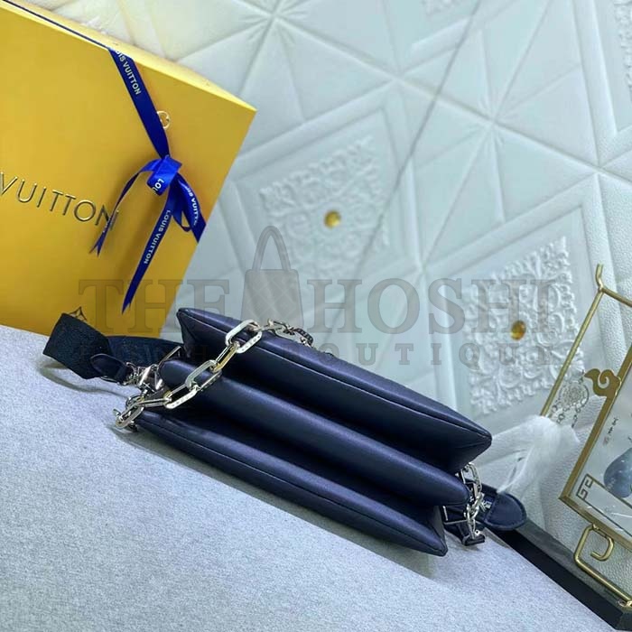 L0vis Vvtt0n LV Women Coussin PM Handbag Marine Blue Monogram Embossed Puffy Lambskin Calfskin Leather Master Quality