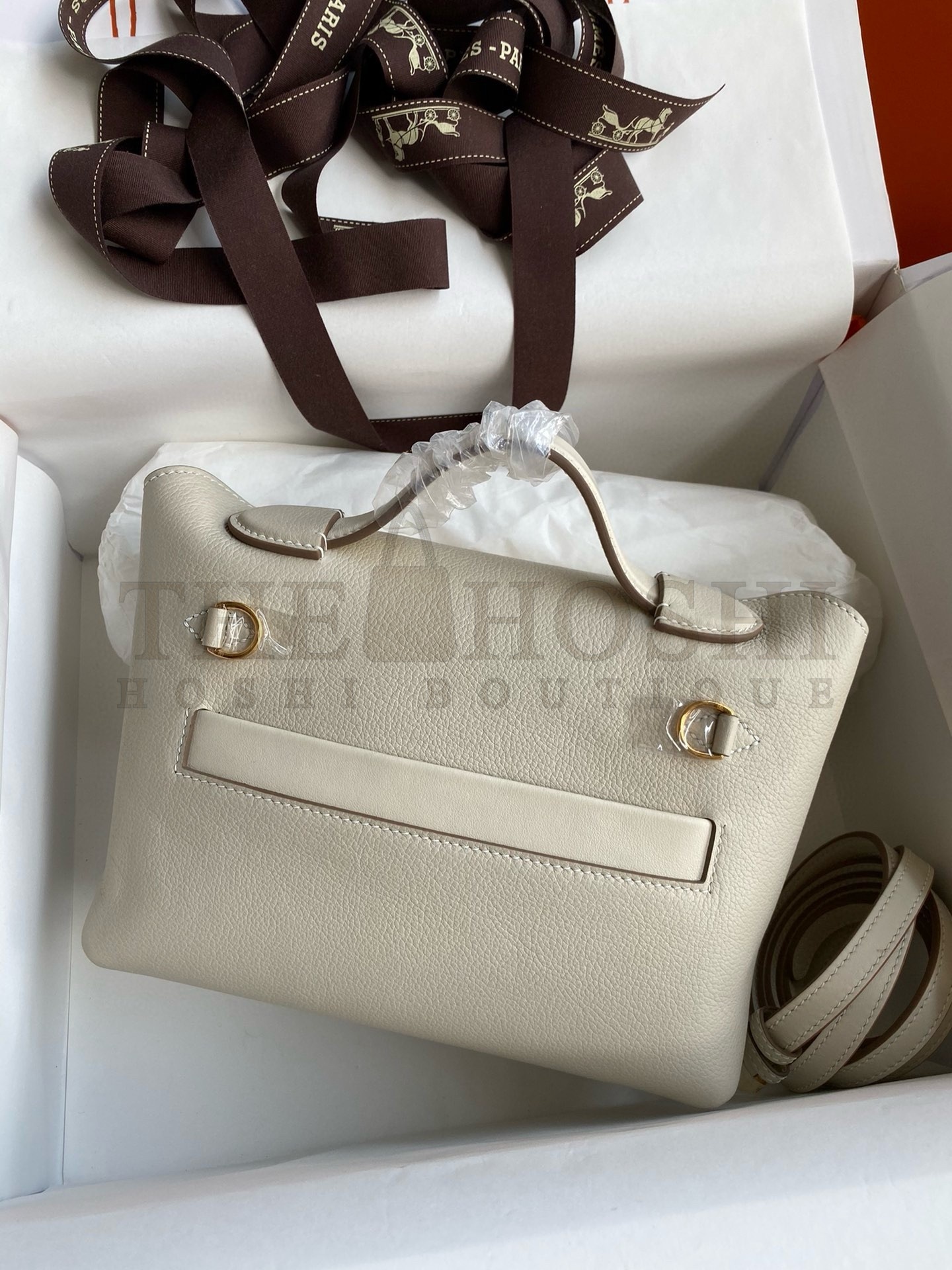 H**me5 24/24 Mini 21 Handmade Bag in Craie Evercolor Leather Master Quality